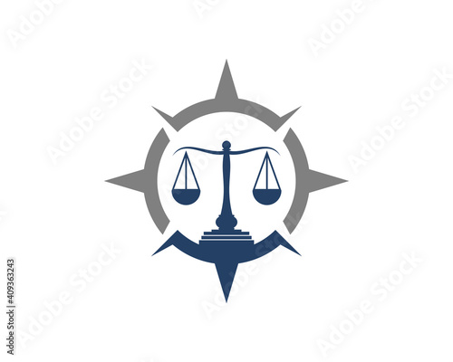 Law firm scale in the compass logo