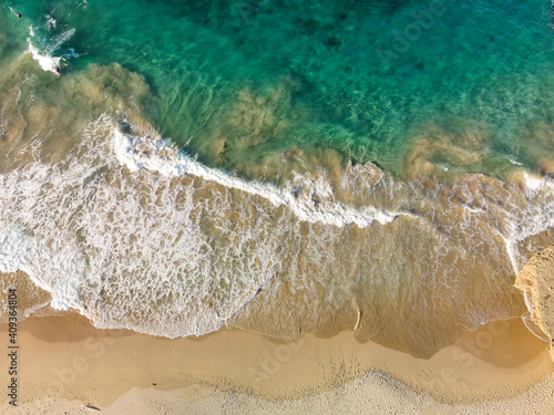 Drone shot overlooking waves -  Andicuri Beach in Aruba