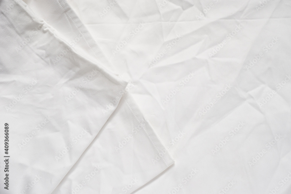 Fototapeta premium White Crumpled fabric for background