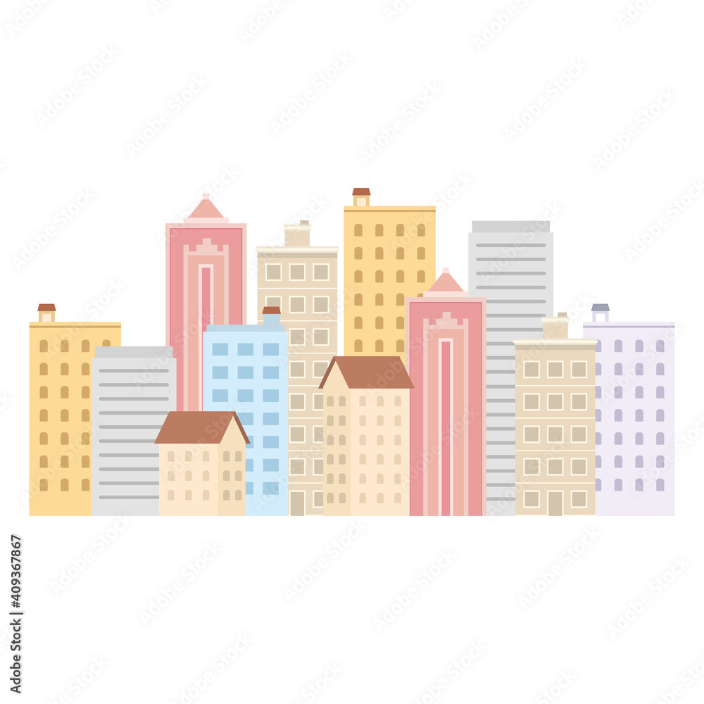 buildings on a white background buildings on a white background