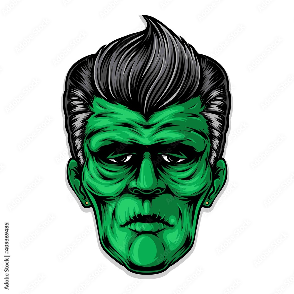 frankenstein rockabilly hairstyle vector artwork frankenstein rockabilly hairstyle vector artwork