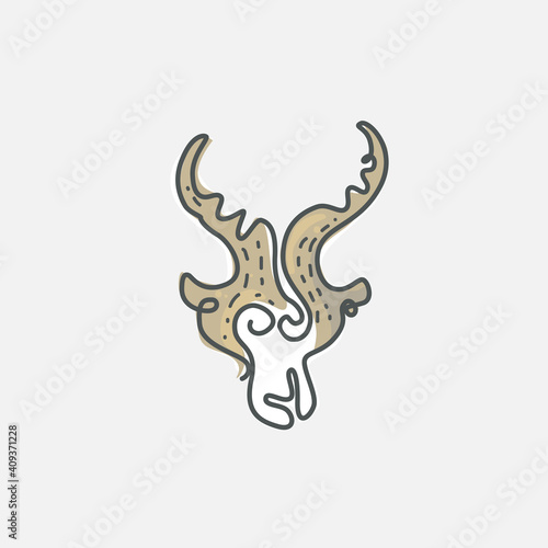 Capricorn zodiac sign. Vector illustration of the zodiacal constellations line drawing design.