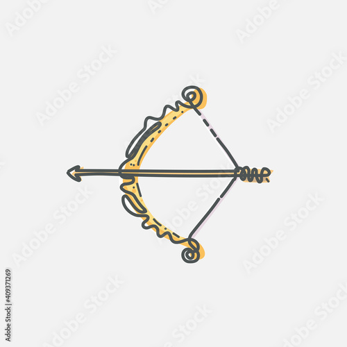 Sagittarius zodiac sign. Vector illustration of the zodiacal constellations line drawing design.