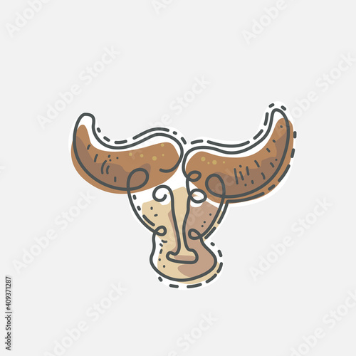 Taurus zodiac sign. Vector illustration of the zodiacal constellations line drawing design.