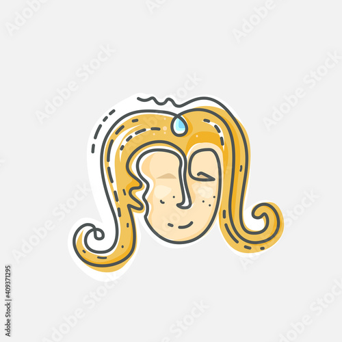 Virgo zodiac sign. Vector illustration of the zodiacal constellations line drawing design.