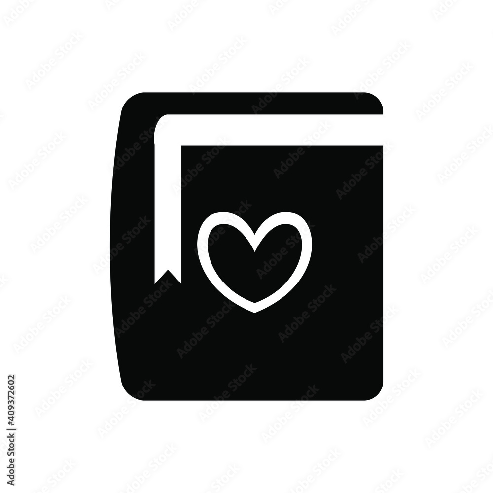 Love diary vector icon on white background Love diary vector icon on white background
