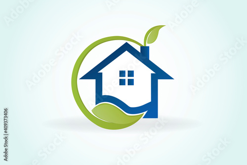 Green house real estate identity id card business icon logo vector image design template
