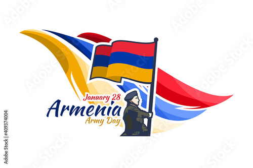 January 28, Army Day of Armenia. vector illustration. Suitable for greeting card, poster and banner.