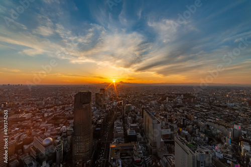 東京都渋谷区から見た東京の都市景観