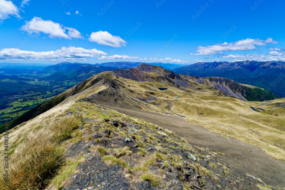 View from the ridgeline of the St Arnaud Range track