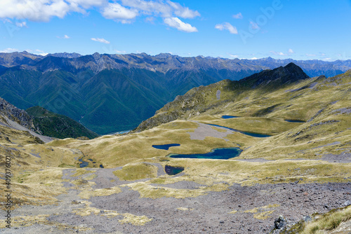 Tarns atop the ridgeline of the St Arnaud Range track photo