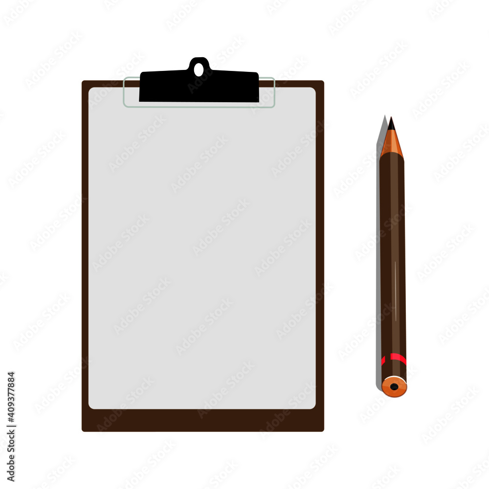 clipboard with pencil and paper vector illustration clipboard with pencil and paper vector illustration