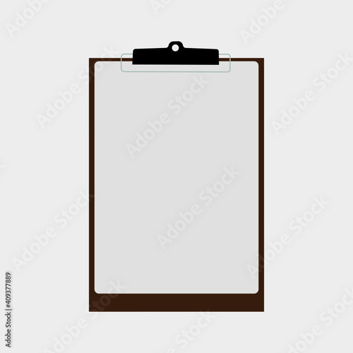 clipboard with blank paper isolated illustration