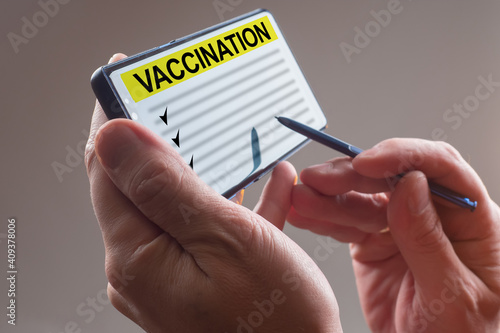 Vaccination logo in smartph...