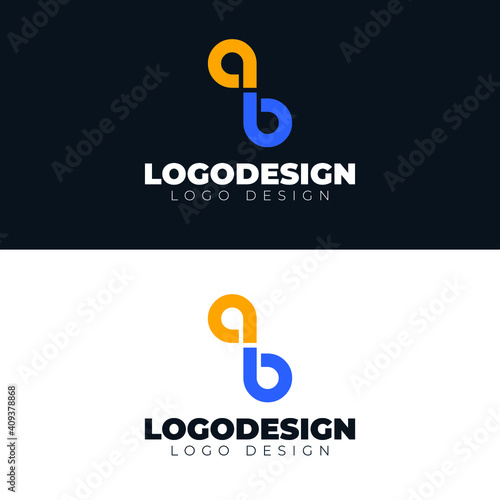 ab letter logo design modern and minimal logotype vector template