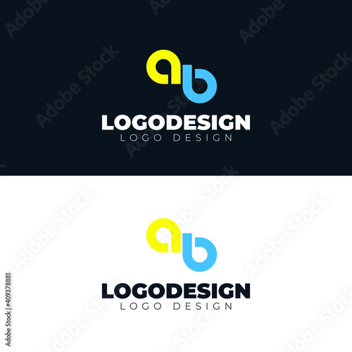 ab letter logo design modern and minimal logotype vector template