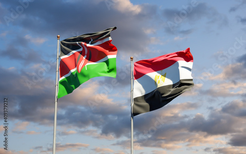 Flags of Kenya and Egypt.