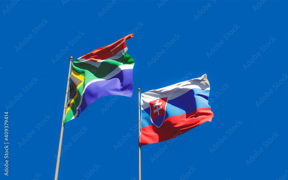 Flags of Slovakia and SAR African.