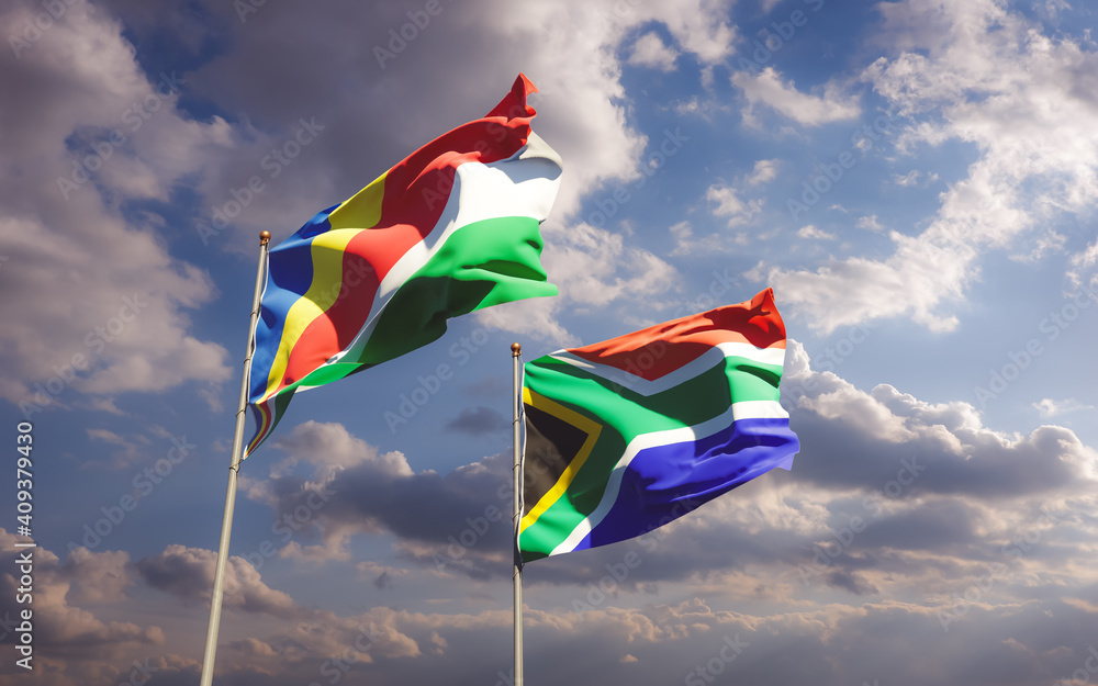 Flags of Seychelles and SAR African. Flags of Seychelles and SAR African.