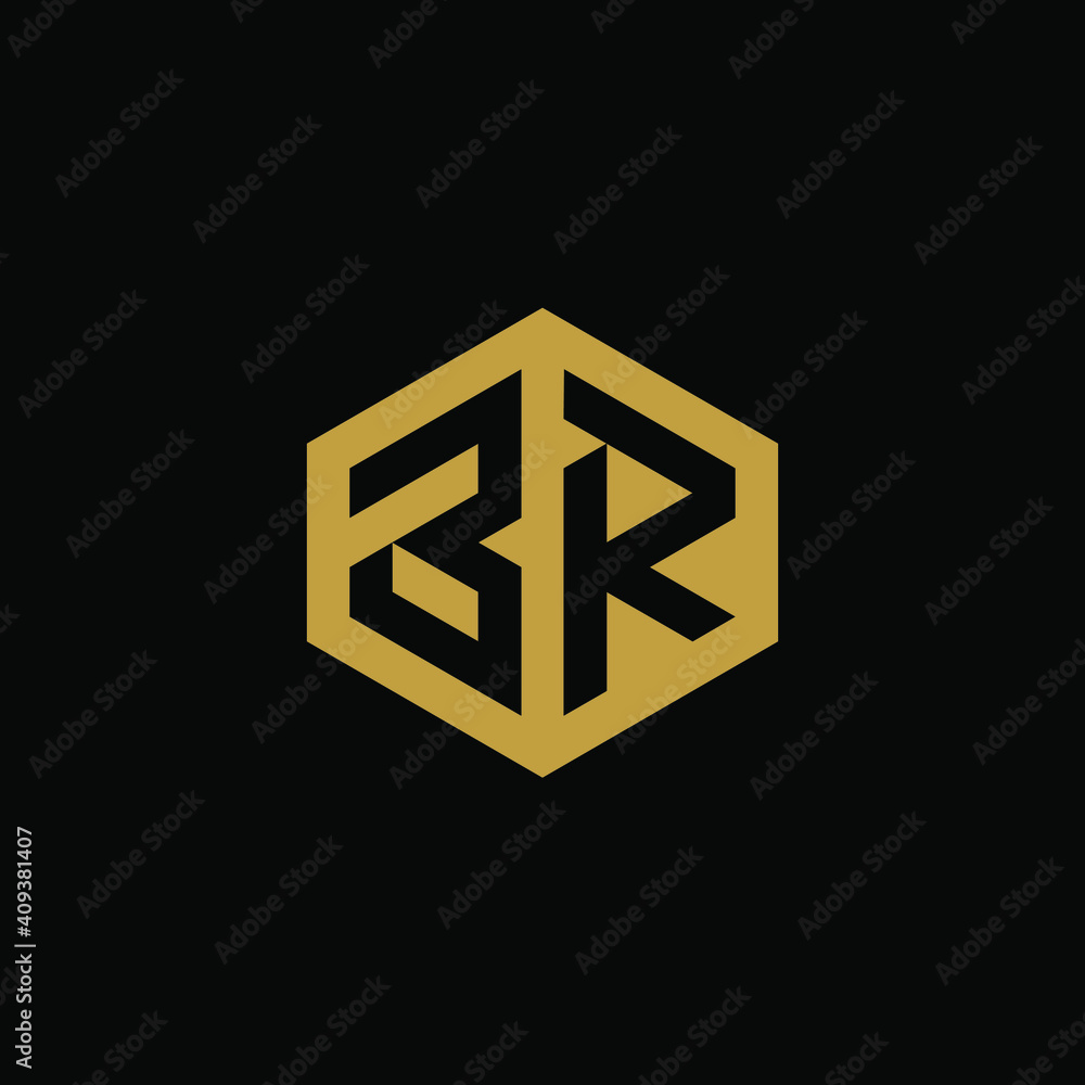 Initial letter BR hexagon logo design vector Initial letter BR hexagon logo design vector