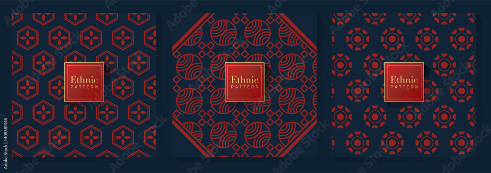 Chinese Red and Black Pattern
