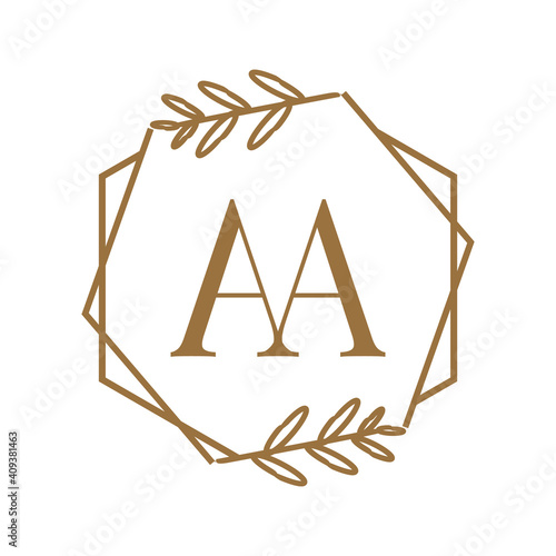 Simple Elegant Initial Letter Type AA Logo Sign Symbol Icon, Logo Design Template