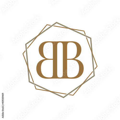 Simple Elegant Initial Letter Type BB Logo Sign Symbol Icon, Logo Design Template