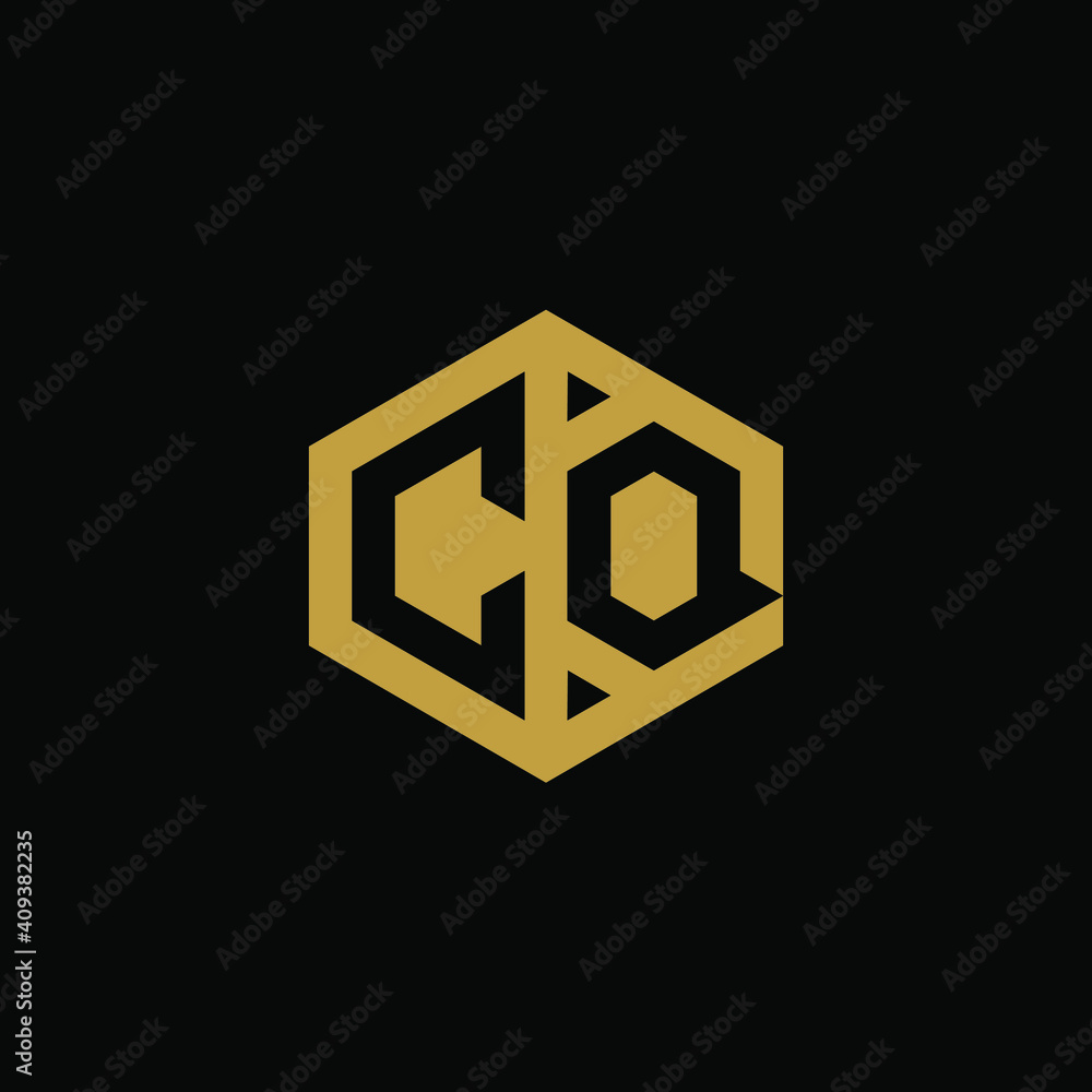 Initial letter CQ hexagon logo design vector Initial letter CQ hexagon logo design vector