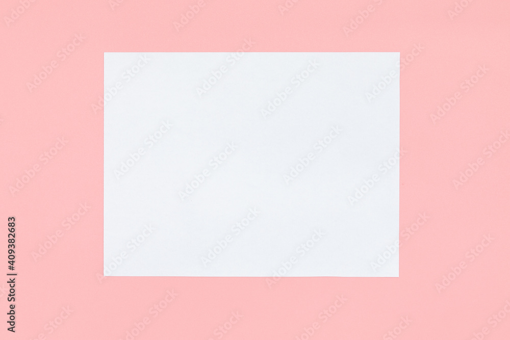 Top view of empty copy space for text white paper in the middle on pink background with valentines. Valentines day concept festive Top view of empty copy space for text white paper in the middle on pink background with valentines. Valentines day concept festive