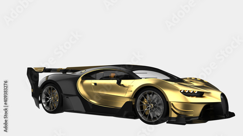 Fotografie Hyper car close-up scene isolated on background