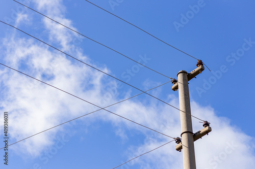 Wallpaper Mural Old electricity pole and blue sky in Turkey. Torontodigital.ca