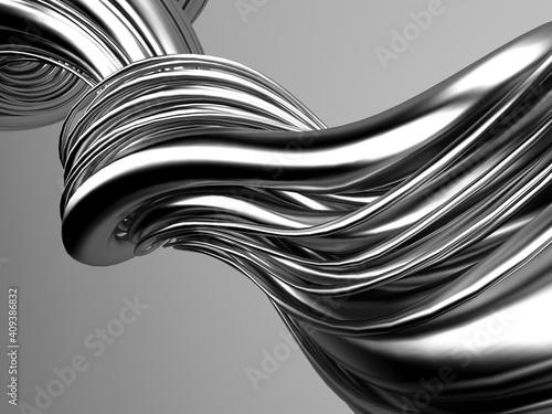 Konstfotografi Metallic abstract wavy liquid background