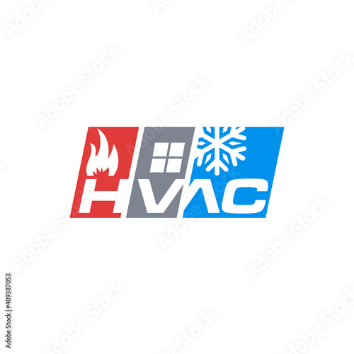 heating and cooling hvac logo design vector business company