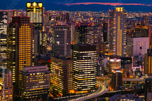 Japan. Evening In Osaka. Li...