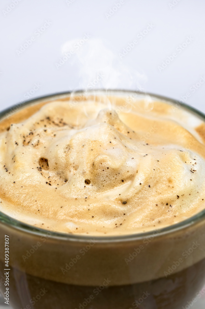 Cappuccino froth with copy space