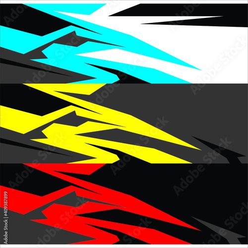 Wrap a racing car in abstract background