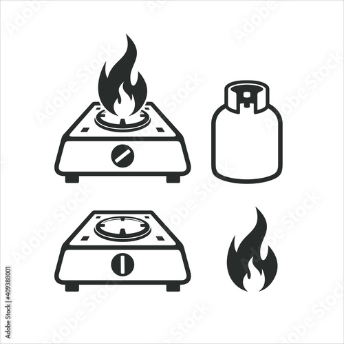 mini stove vector, for outdoor activity. photo