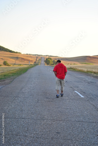 man and road