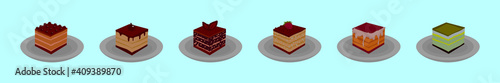 set of Popular desserts icon design template with various models. vector illustration isolated on blue background