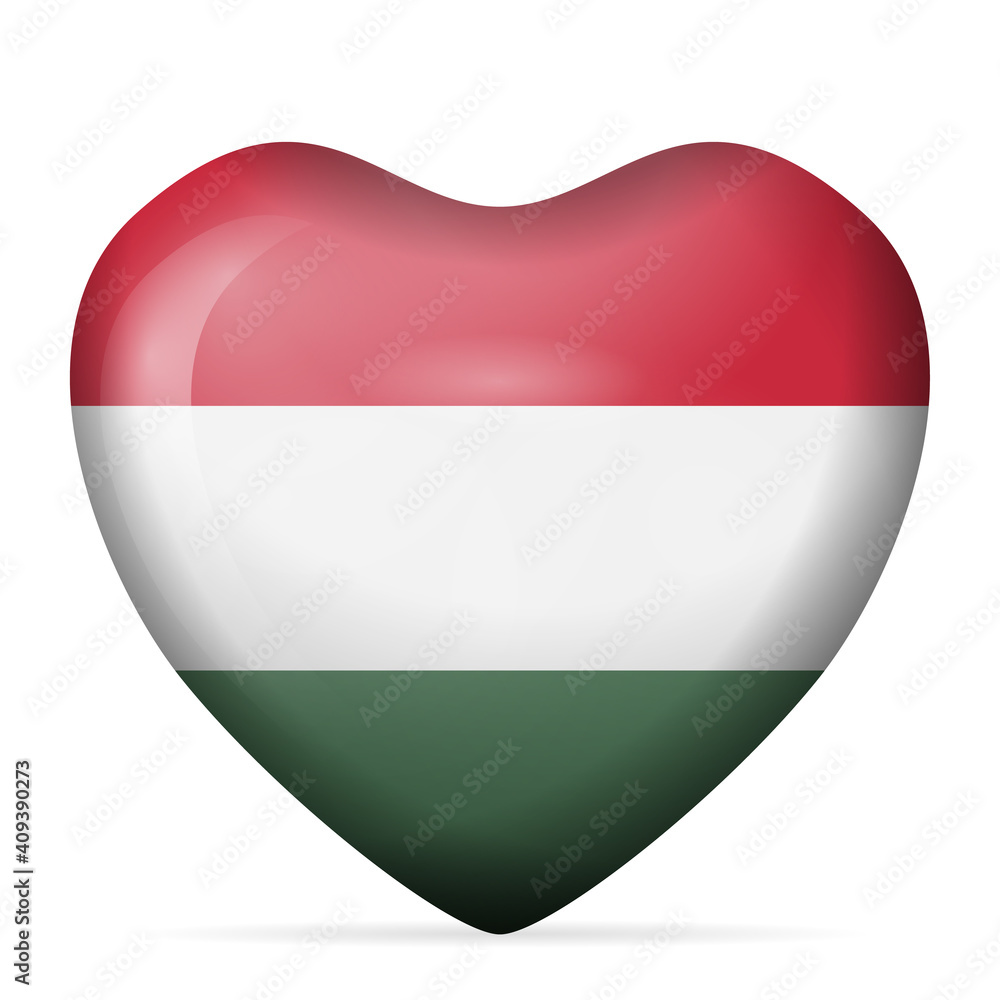 Heart Hungary flag Heart Hungary flag