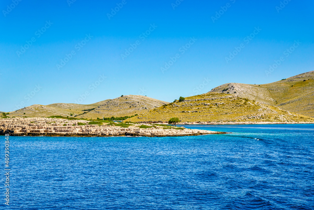 Croatian rocky islands. Adriatic Sea, Croatia. Vacation travel concept.