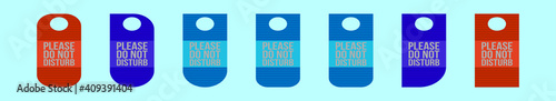 set of do not disturb cartoon icon design template with various models. vector illustration isolated on blue background