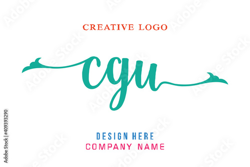 CGU lettering logo is simple, easy to understand and authoritative photo