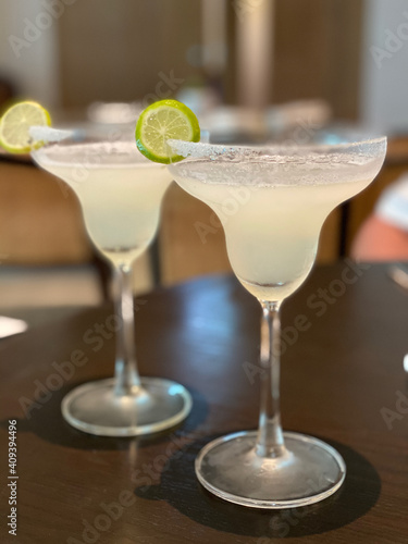 margarita cocktail on the table with lime