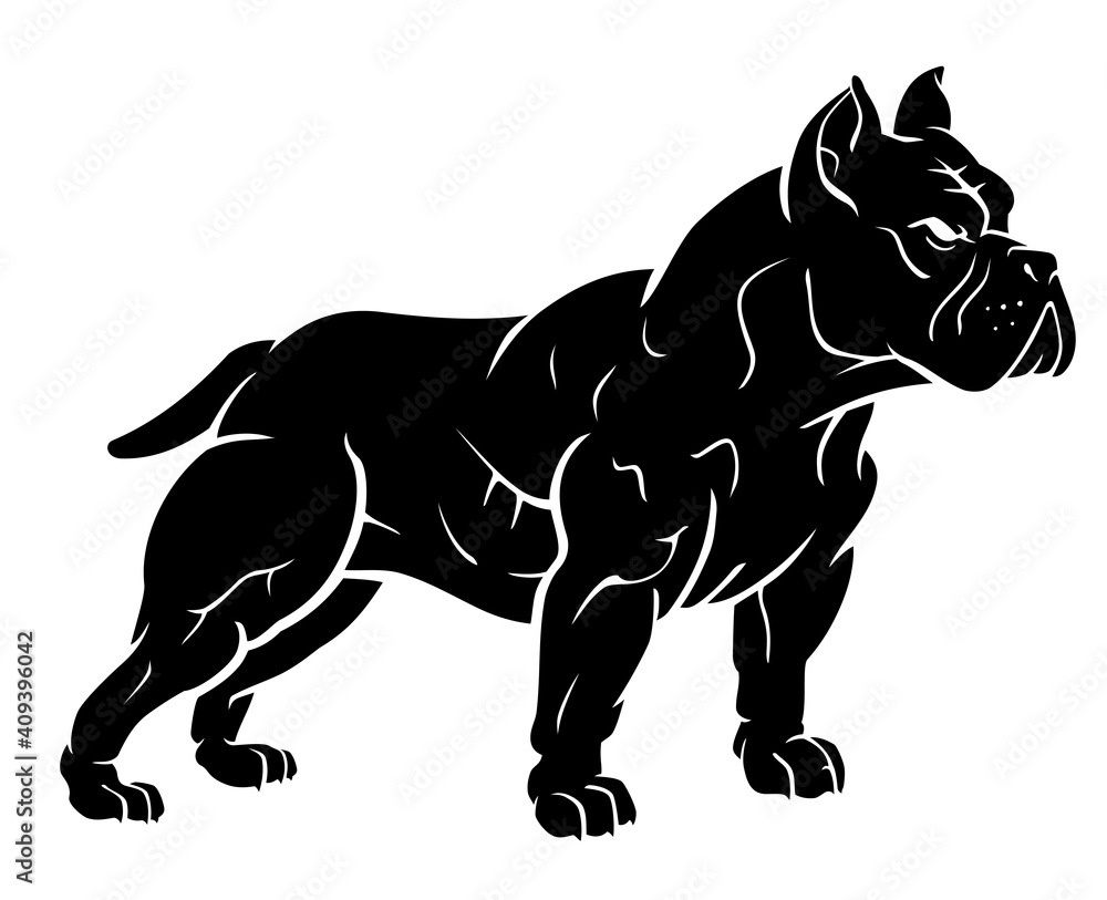 American Bully, Dog Breed Silhouette Stock Vector Adobe Stock