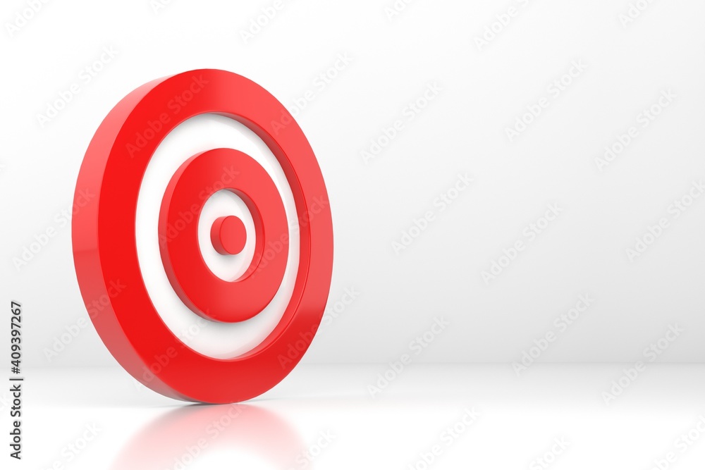 Target or dartboard on white background. 3D rendering. Target or dartboard on white background. 3D rendering.