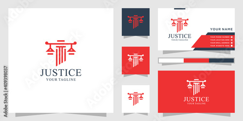 Law logo and business card template