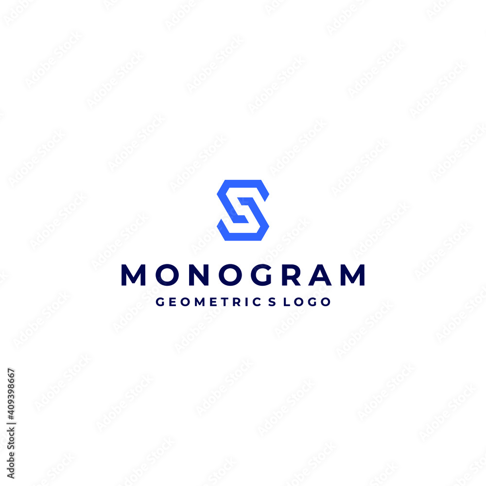 S geometric logo vector modern simple concepts with blue color