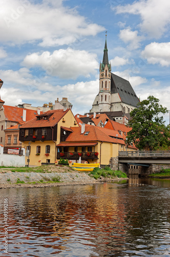 St. Vitus Church in Czech Krumlov on the Vltava River