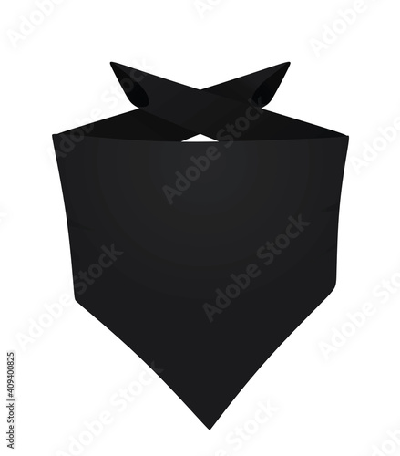 Black neck scarf. vector illustration